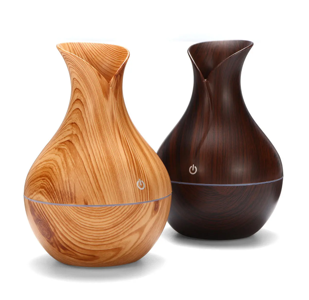 TECHY WOODY™ USB Electric Wood Grain Ultrasonic Cool Mist Humidifier Aroma Essential Oil Diffuser LED lights - B